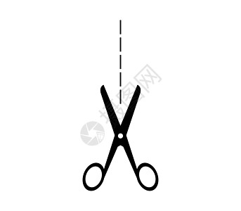 剪刀图标艺术裁缝沙龙商业理发师黑色插图白色工作头发背景图片