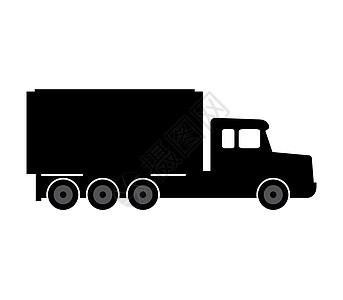 卡车图标黑色汽车送货白色服务货物驾驶车辆交通运输背景图片