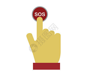 用手点击求救按钮指针设计插图救援光标帮助手指戒指电脑警告图片