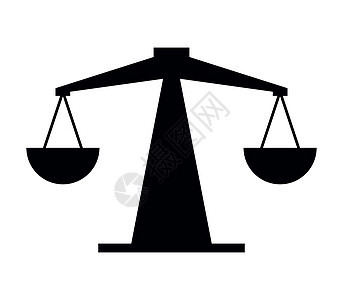 平衡图标法律犯罪法官海豹法庭黑色插图白色律师图片