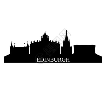 爱丁堡天线城堡王国景观全景旅游白色鸟类历史性黑色建筑学图片