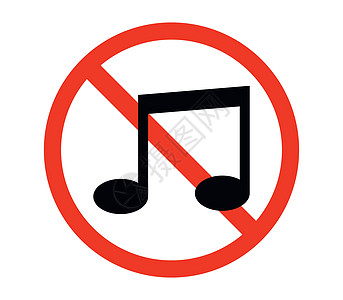 没有音乐图标高声噪音按钮体积警告标语白色说话横幅禁令图片