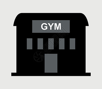 健身建筑图标训练身体等距男人白色插图健美哑铃健身房运动员背景图片