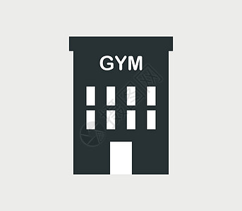 健身建筑图标哑铃运动员杠铃健美训练插图运动健身房白色身体图片