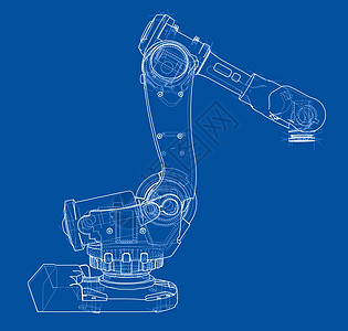 工业机器人机械手 矢量图像工厂机器生产科学技术电脑草图自动化机械手臂图片