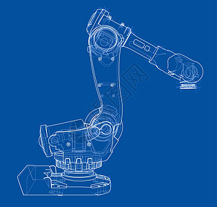 工业机器人机械手 矢量图像工厂机器生产科学技术电脑草图自动化机械手臂图片