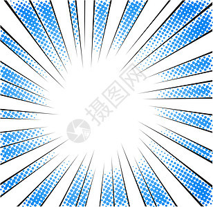 漫画 boo 的蓝色半色调径向速度线背景图片