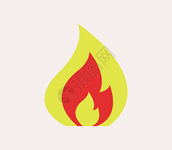 火图标概念警告篝火安全火球黄色火焰点燃烧伤白色图片