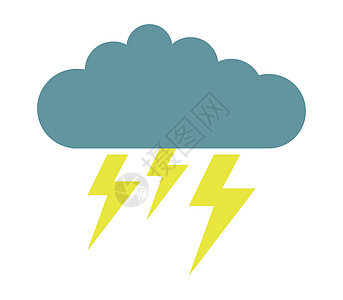 带有 lightnin 的云图标蓝色插图霹雳灾难螺栓气候罢工雷雨危险闪电图片