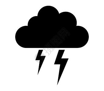 带有 lightnin 的云图标风暴气象灾难天气螺栓霹雳活力罢工雷雨危险图片