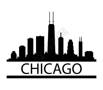 芝加哥天线天际摩天大楼海报艺术插图地标房子商业明信片财产图片