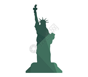 自由女神像图标民主雕塑城市国家自由纪念碑旗帜旅游插图地标图片