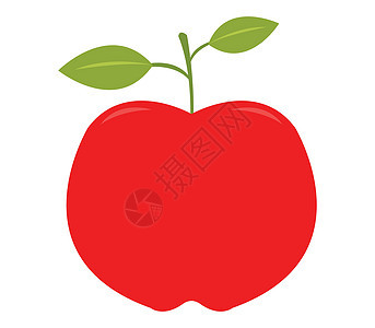 苹果图标小吃白色水果甜点食物饮食营养生态绿色叶子图片