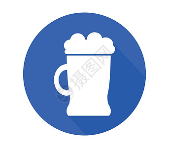 啤酒杯 ico咖啡店灰色白色酿造蓝色插图玻璃茶点酒精黑色图片