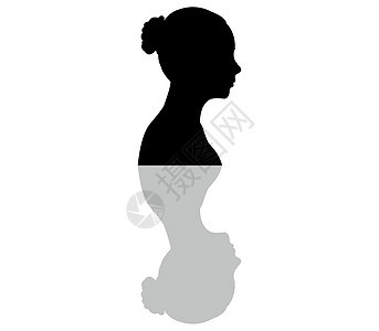女人的个人资料 ico社会男人黑色白色互联网女性用户头发网络插图图片