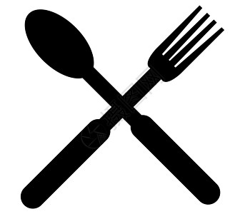 餐具图标汤匙用餐烹饪食物厨房阴影黑色白色插图午餐图片
