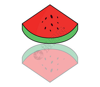 西瓜图标绿色种子白色甜点厨房红色阴影圆形食物网络图片