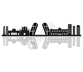 疯狂的天线全景景观摩天大楼地标首都天际建筑插图白色艺术图片