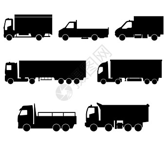 卡车图标送货货物白色船运汽车黑色驾驶车辆交通服务背景图片