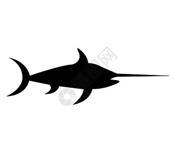 箭鱼图标吉祥物插图条纹旗鱼动物快乐海洋野生动物蓝色跳跃图片