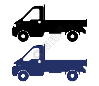 卡车图标白色驾驶黑色送货货物交通车辆船运汽车服务图片