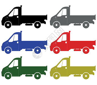 卡车图标汽车驾驶服务运输送货黑色货物交通车辆白色背景图片