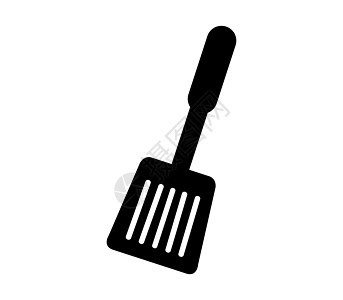 抹刀图标横幅插图烹饪厨师厨具油炸厨房用具阴影标签背景图片