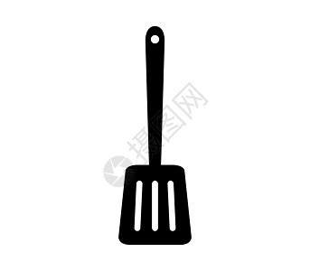 抹刀图标横幅网络食物插图厨房油炸勺子标签阴影用具背景图片