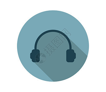 耳机图标电子产品白色插图音乐工作室麦克风打碟机配饰娱乐体积图片