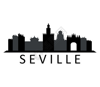 seville 天线城市白色地标建筑景观插图全景水平地平线旅游图片