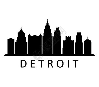 天际线底特律艺术品景观地标旅行摩天大楼建筑纪念碑城市白色插图图片