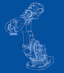 工业机器人机械手 矢量图像机器蓝图机械工程生产力学技术电脑手臂草图图片
