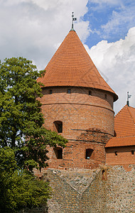 维尔纽斯附近特拉凯堡塔文化建筑国家蓝色城堡旅行博物馆石头地标场景图片
