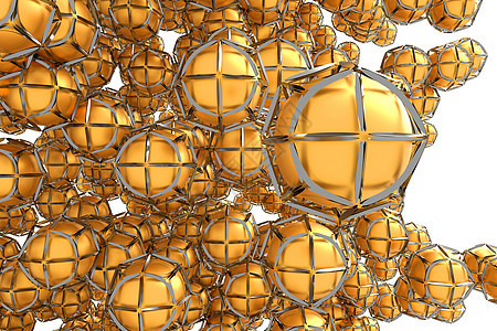 框架外壳中的金属球体圆形艺术品推介会微生物团体创造力原子艺术几何学技术背景图片