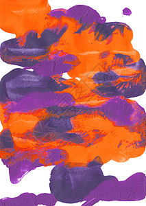 以抽象涂层涂抹的橙色和紫丙烯漆插图橙子艺术品艺术紫色背景图片