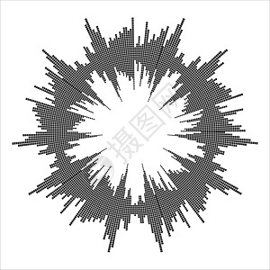 圆倍平衡器 白色背景上孤立的声波符号插图活力横幅体积波形正方形标识卡片派对酒吧图片