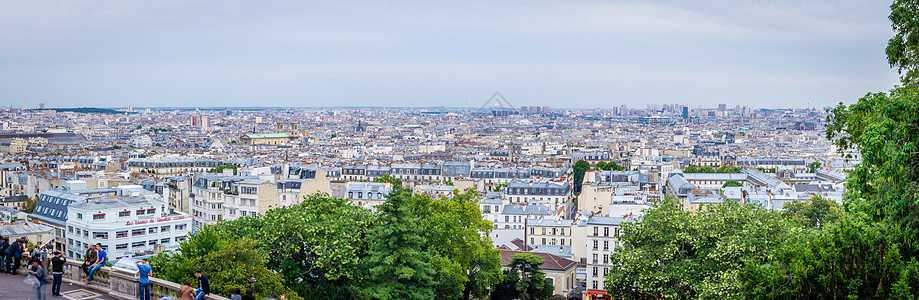 巴黎全景从蒙马特(Montmartre)观测到图片