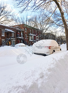 冬季城市街道 多雪图片