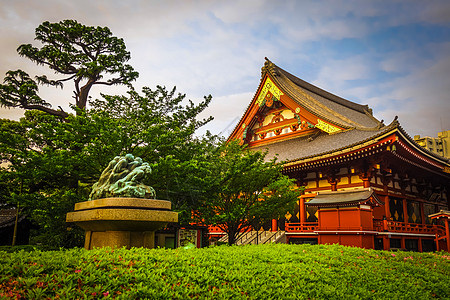 日本东京日落时任松二寺殿洪多吸引力神道寺庙神社城市地标文化节日观音建筑学图片