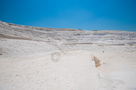 著名的土耳其土族帕穆卡勒阳台蓝色旅游弹簧钟乳石水池火鸡全景游客吸引力图片