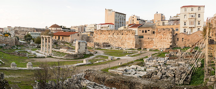 希腊雅典罗马市场的废墟 希腊雅典建筑学历史石头目的地胜地城市古城旅游晴天景点图片