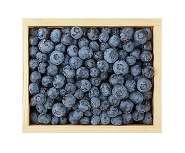 紧闭的木箱新鲜蓝莓乡村盒子生物白色矩形维生素正方形蓝色浆果食物图片