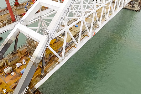桥梁的建造 两岸铁路汽车大桥建设工程设施海峡职位制裁来源天空结构保险生产运输生活图片