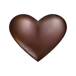 巧克力心脏棕色插图食物甜蜜糖果甜点产品背景图片