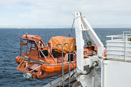 海上游轮上救生艇血管危险橙子甲板导航救援旅行白色帮助航海图片