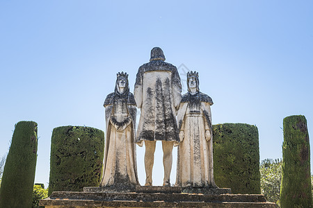 西班牙科尔多瓦基督教国王古老的石雕像大教堂喷泉植物学旅游公园纪念碑城市雕塑建筑学景点图片