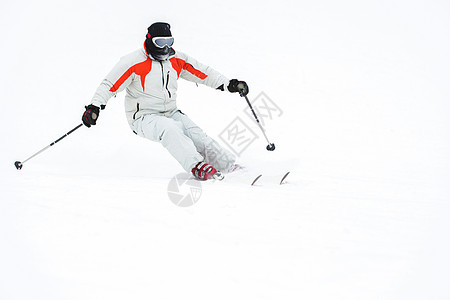 阿尔卑斯山滑雪者滑下山乐趣运动专家下坡季节娱乐活动男人高山粉末图片