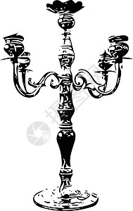 黑色和白色的矢量烛台风格设计装饰吊灯海报插图艺术矢量化蜡烛枝形图片