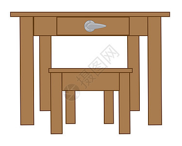木制桌和凳子图片