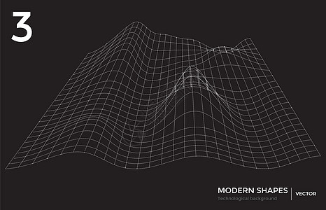 矢量现代形状技术背景流动软件海浪网络工程展示数据密码网格插图背景图片